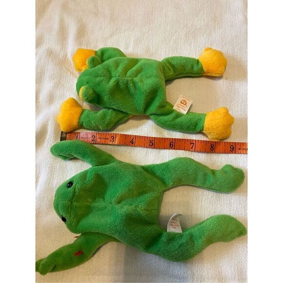 Lot of 2 Smoochy Legs The Frog Ty Beanie Baby Plush Collectible Vintage 90s - Picture 11 of 12